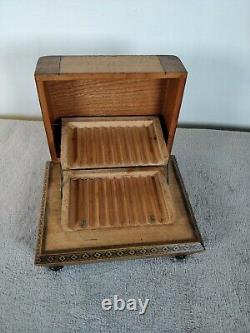 Vintage Wooden Cigarette Holder Box with Music Decorative Rare Cigarette Boxes