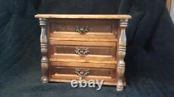 Vintage Wooden Musical 3 Drawer Jewellery Box