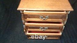 Vintage Wooden Musical 3 Drawer Jewellery Box