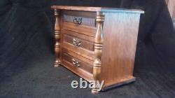 Vintage Wooden Musical 3 Drawer Jewellery Box