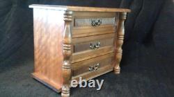 Vintage Wooden Musical 3 Drawer Jewellery Box