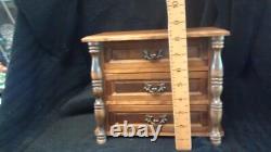 Vintage Wooden Musical 3 Drawer Jewellery Box