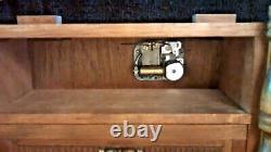 Vintage Wooden Musical 3 Drawer Jewellery Box