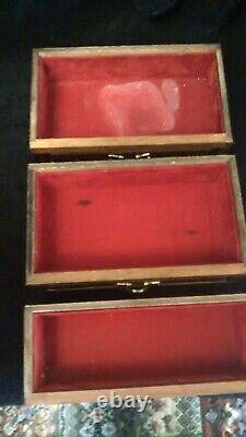 Vintage Wooden Musical 3 Drawer Jewellery Box