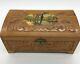 Vintage Wooden Ornate Jewelry Music Box Tales Of Vienna Woods Works Box Damage