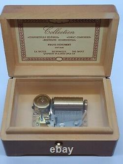 Vintage Working REUGE Franz Schubert Great Composers Swiss Cylinder Music Box