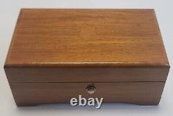 Vintage Working THORENS Swiss Cylinder 3 Song Music Box Walnut Made Switzerland