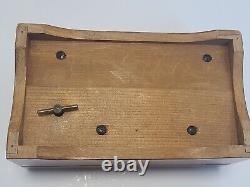 Vintage Working THORENS Swiss Cylinder 3 Song Music Box Walnut Made Switzerland