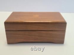 Vintage Working THORENS Swiss Cylinder 3 Song Music Box Walnut Made Switzerland