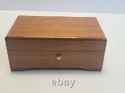 Vintage Working THORENS Swiss Cylinder 3 Song Music Box Walnut Made Switzerland