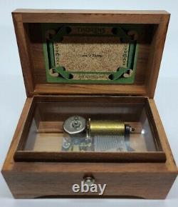 Vintage Working THORENS Swiss Cylinder Walnut Wood Music Box Plays Lara's Theme