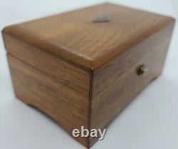 Vintage Working THORENS Swiss Cylinder Walnut Wood Music Box Plays Lara's Theme