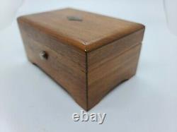 Vintage Working THORENS Swiss Cylinder Walnut Wood Music Box Plays Lara's Theme