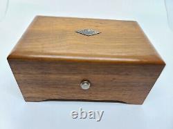 Vintage Working THORENS Swiss Cylinder Walnut Wood Music Box Plays Lara's Theme