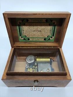 Vintage Working THORENS Swiss Cylinder Walnut Wood Music Box Plays Lara's Theme