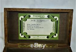 Vintage Working Thorens Inlaid Wood Music Box 4 Songs Made In Switzerland, 60s