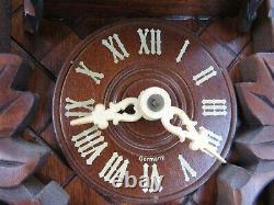 Vintage cuckoo clock REGULA weights GERMANY wood animated MUSIC BOX & DANCERS