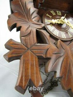 Vintage cuckoo clock REGULA weights GERMANY wood animated MUSIC BOX & DANCERS