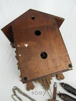 Vintage cuckoo clock REGULA weights GERMANY wood animated MUSIC BOX & DANCERS