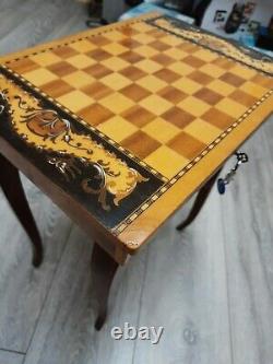 Vintage italian musical chess table