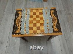 Vintage italian musical chess table