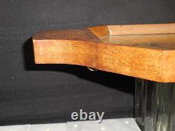 Vintage late 1800s neoclassical Music Box Wood Serving Tray, plays O Sole Mio