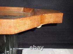 Vintage late 1800s neoclassical Music Box Wood Serving Tray, plays O Sole Mio