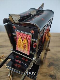 Vintage music jewellery box cart Palanquin cart Sankyo Japan Movement
