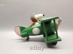 Vintage wood Peanuts Snoopy flying plane music box Schmid Sopwith Camel
