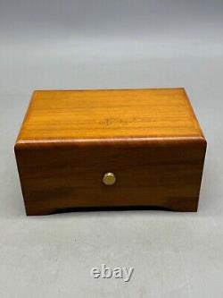 Vintage wood music box Reuge rain drop keep fallin' on your head Swiss READ