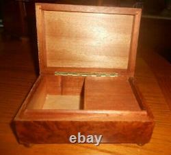 Vintg Swiss Pre-reuge Thorens Sunburst Thuya Wood Music Box Blue Danube Video