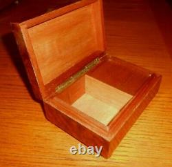 Vintg Swiss Pre-reuge Thorens Sunburst Thuya Wood Music Box Blue Danube Video