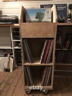 Vinyl record storage, 12 Inch Lp, Wood, storage Box, portable, storage Unit