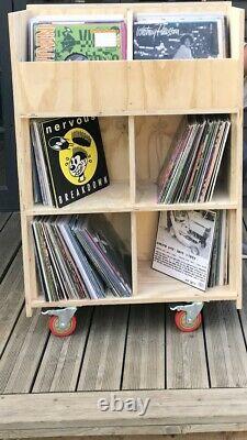 Vinyl record storage, 12 Inch Lp, Wood, storage Box, portable, storage Unit