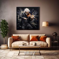 Violin Player Music Painting Style Canvas Print Wall Art, Music Lovers Gift Art