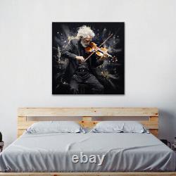 Violin Player Music Painting Style Canvas Print Wall Art, Music Lovers Gift Art