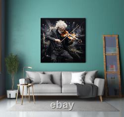 Violin Player Music Painting Style Canvas Print Wall Art, Music Lovers Gift Art