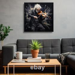 Violin Player Music Painting Style Canvas Print Wall Art, Music Lovers Gift Art