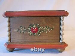 Vtg 1960's Anri Wood Music Jewelry Box Italy Reuse Swiss BEYOND THE SEA Plays