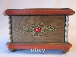 Vtg 1960's Anri Wood Music Jewelry Box Italy Reuse Swiss BEYOND THE SEA Plays