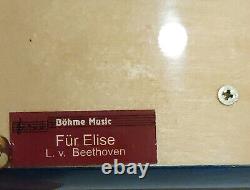 Vtg Bohme Music Box Für Elise (For Elise) L. V. Beethoven. Wood Lacquer Inlay