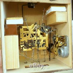 Vtg German Black Forest Wood Carved CUCKOO CLOCK 3-Weight Music Box Blacksmith