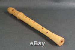 Vtg German Moeck Maple Wood Wooden Recorder Flute Musical Instrument withBox&Brush