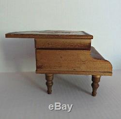 Vtg Grand Piano Italian Florentine Guild Wood Music Musical Jewelry Box RARE