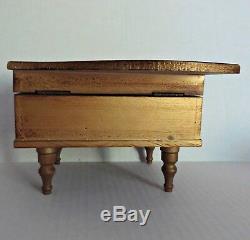 Vtg Grand Piano Italian Florentine Guild Wood Music Musical Jewelry Box RARE