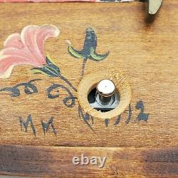 Vtg Handpainted Signed Reuge Music Box. The Magic Flute Switzerland