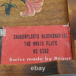 Vtg Handpainted Signed Reuge Music Box. The Magic Flute Switzerland