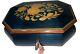 Vtg Inlaid Wood Lacquered Italian Music Box With Brass Key Lock. Works Great