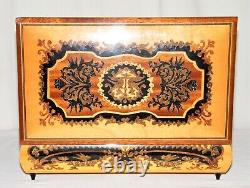 Vtg Inlaid Wood SPLENDID MUSIC JEWELRY BOX REUGE SWISS MOVEMENT Dr Zhivago Italy