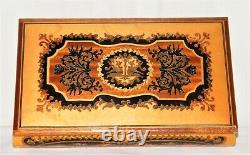 Vtg Inlaid Wood SPLENDID MUSIC JEWELRY BOX REUGE SWISS MOVEMENT Dr Zhivago Italy